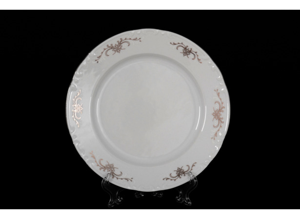 Набор тарелок Констанция Серый орнамент Отводка платина 19 см 6 шт