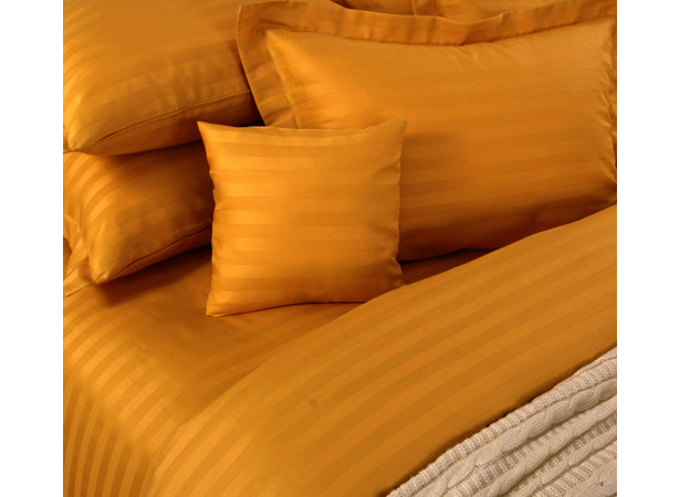 Комплект постельного белья Горчица страйп-сатин двуспальный евро