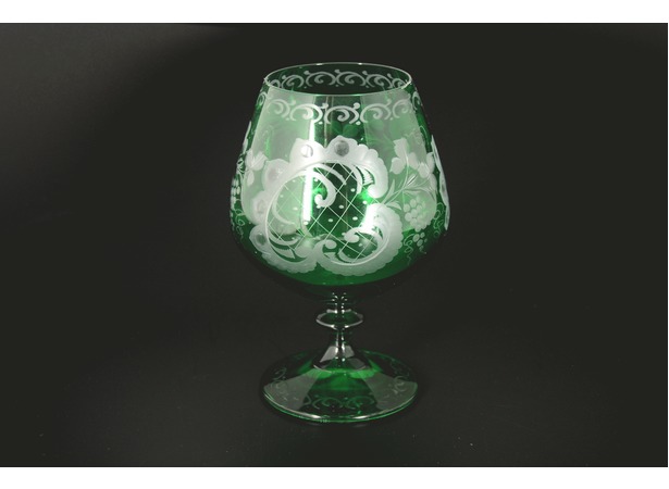 Набор бокалов для бренди Зеленый с узорами 400 мл