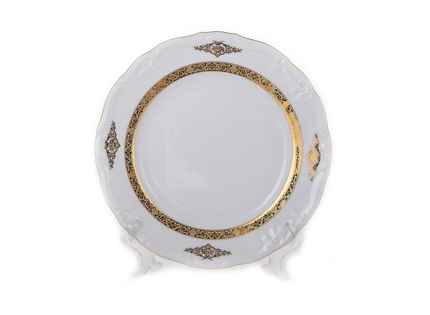 Набор тарелок Мария Луиза Золотые вензеля 19 см 6 шт
