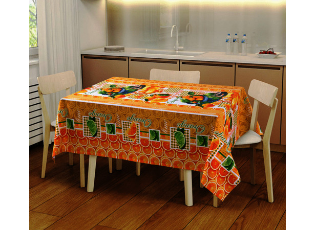 Набор для кухни Текс-Дизайн Мандаринки №1 (скатерть 120х145 см + 2 полотенца 47х70 см)