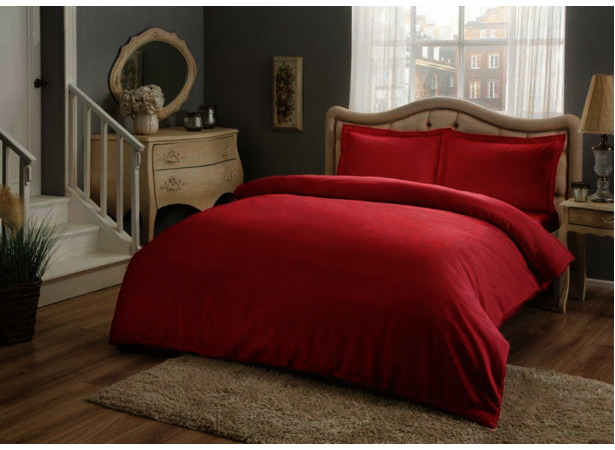 Комплект постельного белья Tac Basic (красный) сатин двуспальный евро