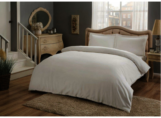 Комплект постельного белья Tac Basic (серый) сатин двуспальный евро