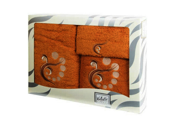 Полотенце махровое Valentini Fantasy (оранжевое) 50х100 см