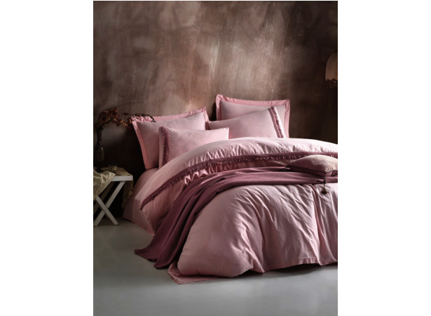 Комплект постельного белья с покрывалом Cottonbox Nature (пудра) ранфорс двуспальный евро