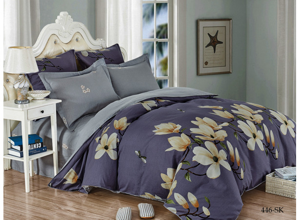 Комплект постельного белья Cleo Яблоневый цвет сатин двуспальный
