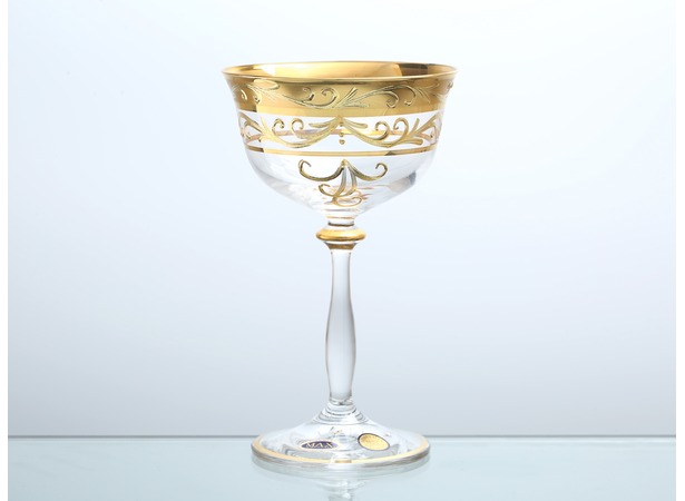Набор бокалов для мартини Анжела Золотой узор 280 мл 6 шт