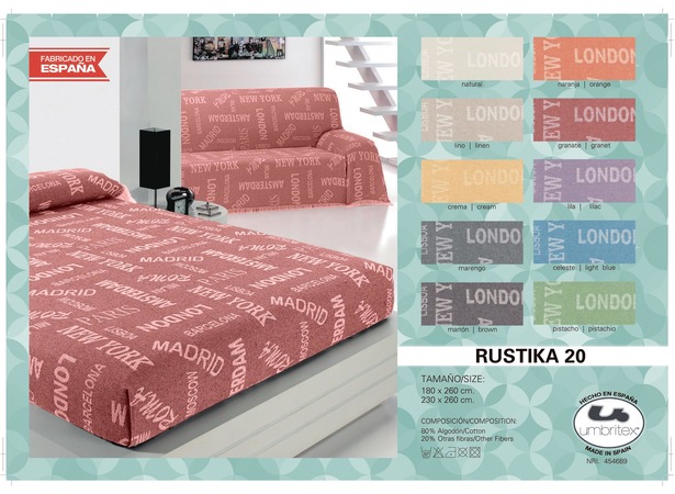 Покрывало-плед Umbritex Rustica 20 garnet 180х260 см