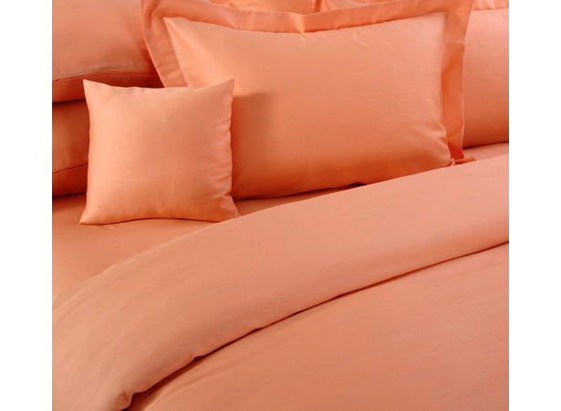 Комплект постельного белья Нежный персик сатин двуспальный (с европростыней)