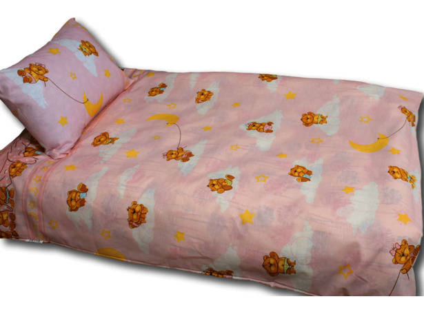 Комплект постельного белья Альвитек Пчелка Мишка в облаках бязь детский