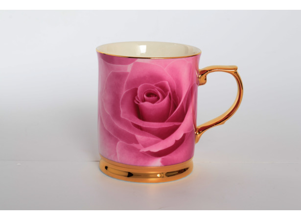 Набор кружек Розовая роза Золото 400 мл 6 шт