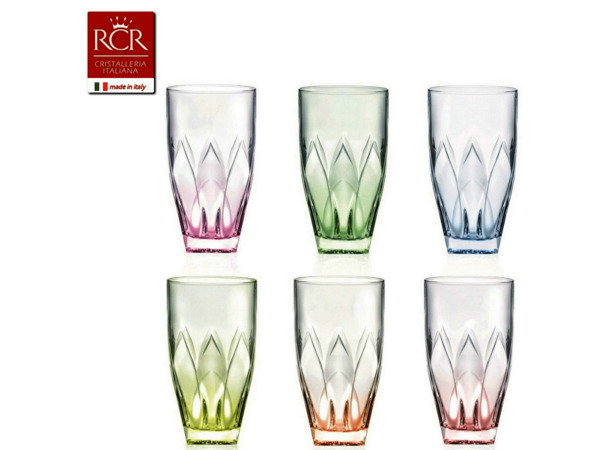 Набор стаканов для воды Ninphea RCR Цветные 330 мл 6 шт