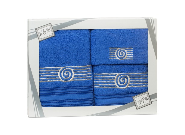 Комплект полотенец Valentini Sea 1 (голубой) 30х50 см 50х100 см 70х140 см 3 шт