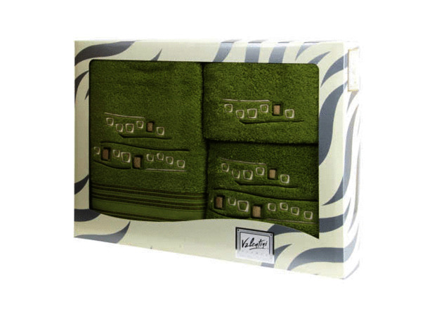 Комплект полотенец Valentini Ensue (зеленый) 30х50 см 50х100 см 100х150 см 3 шт
