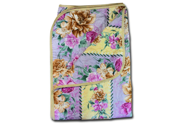 Покрывало-одеяло Cleo Бежево-сиреневое с цветами 172х205 см