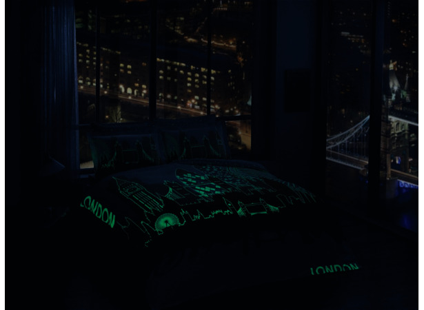 Комплект постельного белья Tac Glow London (светящееся) сатин двуспальный евро