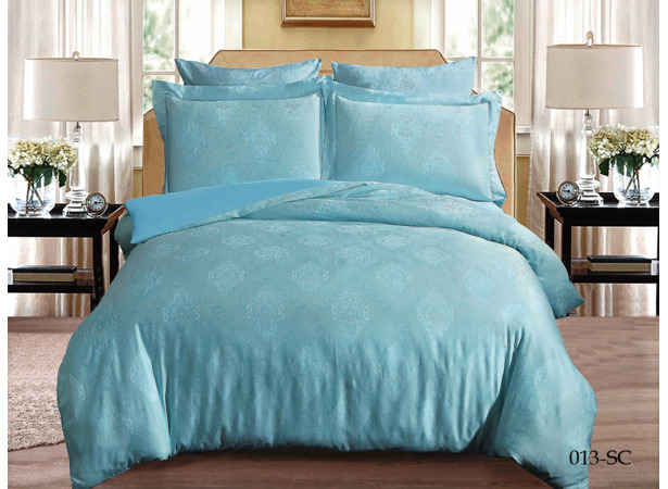 Комплект постельного белья  Cleo Soft Cotton Эльзас (голубой) двуспальный
