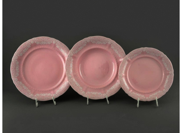 Набор тарелок Соната Розовый фарфор 3001 18 предметов