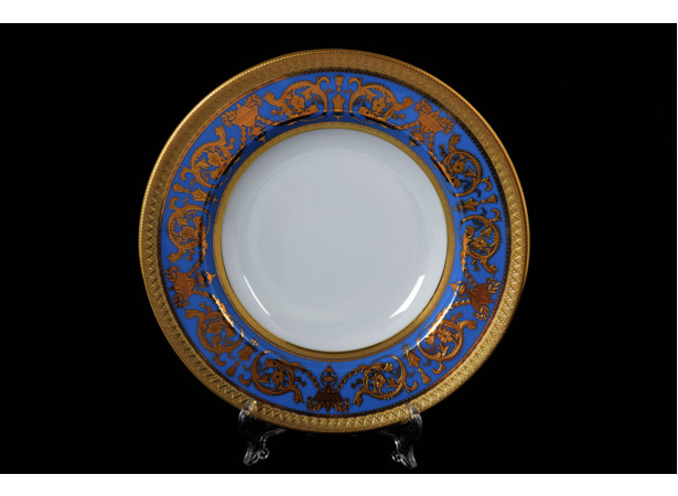 Набор глубоких тарелок Constanza Imperial Blue Gold 23 см 6 шт
