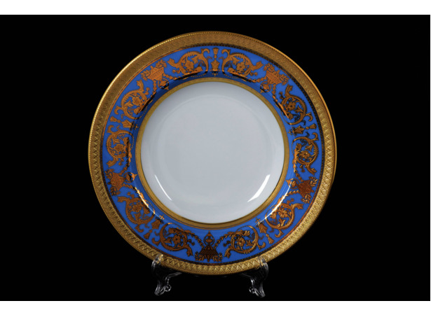 Набор глубоких тарелок Constanza Imperial Blue Gold 23 см 6 шт