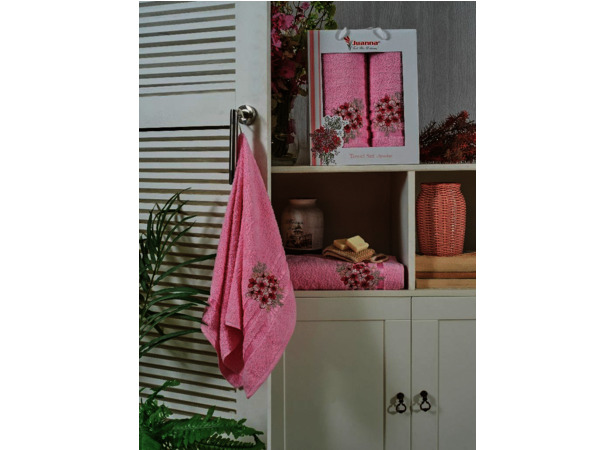 Набор махровых полотенец Juanna Menekse 50х90 см 70х140 см 2 шт (розовый)