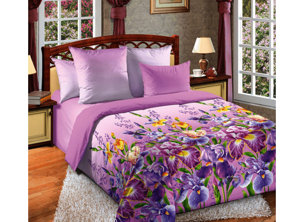 Комплект постельного белья Виолетта 1 перкаль двуспальный (с европростыней)
