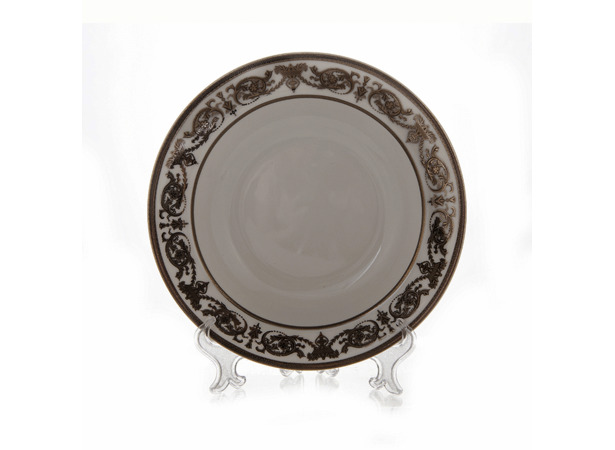Набор глубоких тарелок Александрия Платина/белый 23 см 6 шт