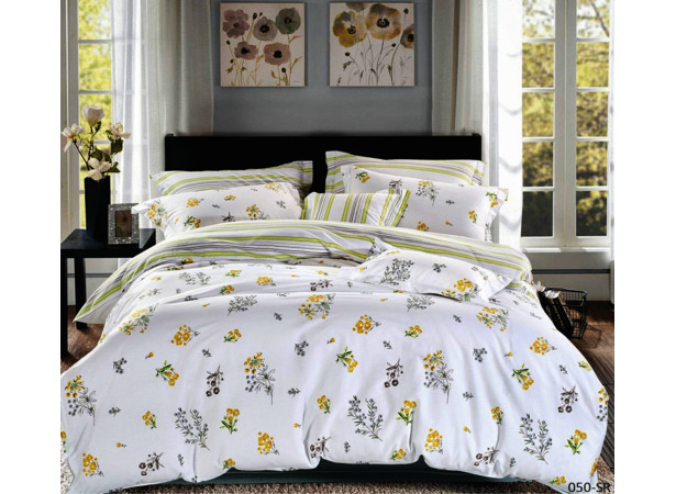 Комплект постельного белья Cleo Полевые цветы сатин двуспальный