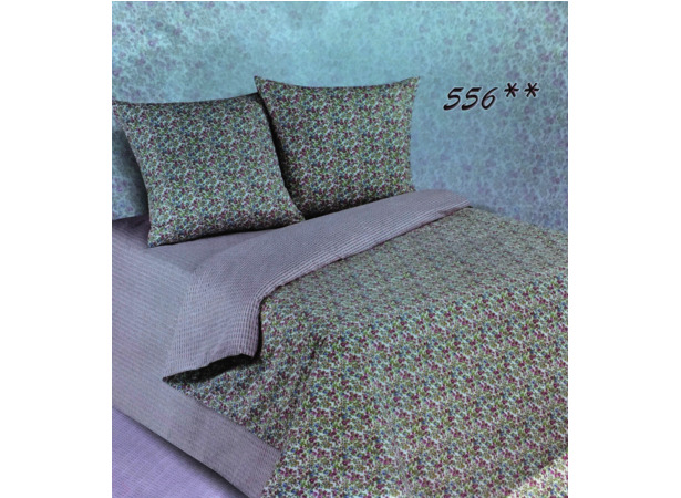 Комплект постельного белья Экзотика Мелкий цветочный орнамент поплин двуспальный евро