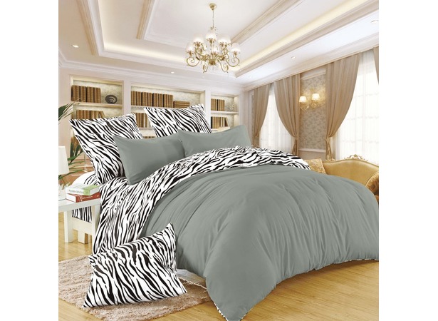 Комплект постельного белья Liliya Zebra (серый) микрофибра 15 сп