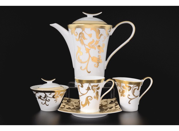 Чайный сервиз Tosca Cream Gold на 6 персон 15 предметов