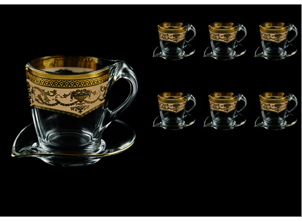 Набор чайных пар Astra Gold (бежевый) 250 мл на 6 персон 12 предметов