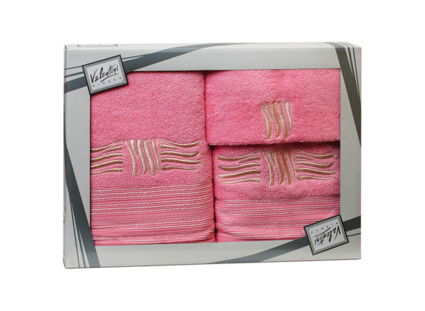 Комплект полотенец Valentini Sea 2 (розовый) 30х50 см 50х100 см 70х140 см 3 шт