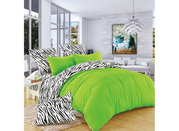 Комплект постельного белья Liliya Zebra (зеленый) микрофибра 15 сп
