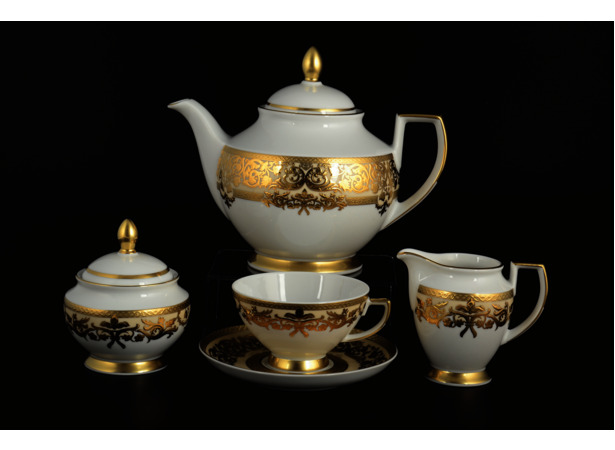 Чайный сервиз Natalia Creme Gold на 6 персон 15 предметов