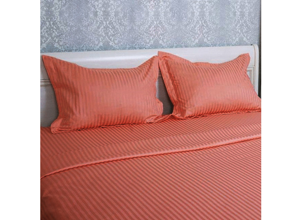 Комплект постельного белья Этель Розовый персик страйп-сатин двуспальный евро