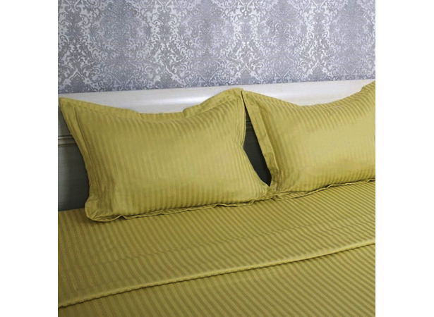 Комплект постельного белья Этель Светлая олива страйп-сатин двуспальный евро