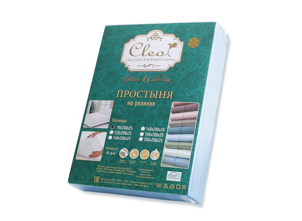Простыня Cleo микросатин на резинке 90х200х25 см (дымчатая роза)
