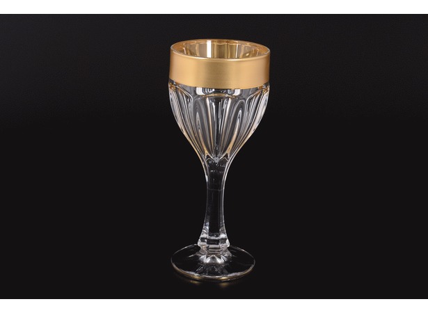 Набор бокалов для вина Сафари Матовая полоса Богемия Голд 190 мл 6 шт