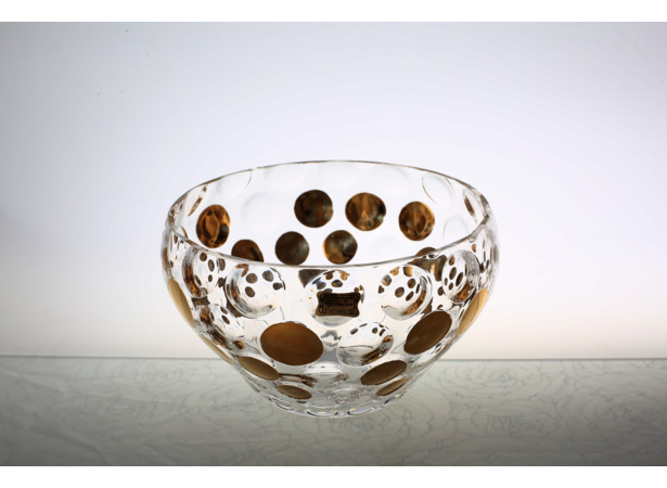Ваза для конфет Egermann 5531Е Пузыри (золотая) 20 см