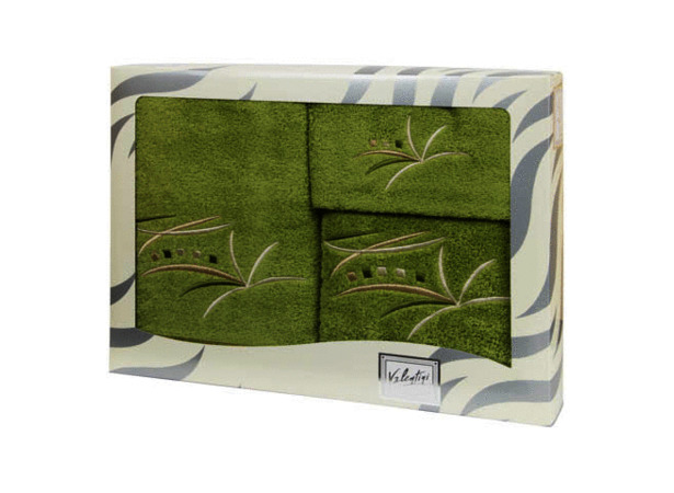 Комплект полотенец Valentini Fancy (зеленый) 30х50 см 50х100 см 100х150 см 3 шт