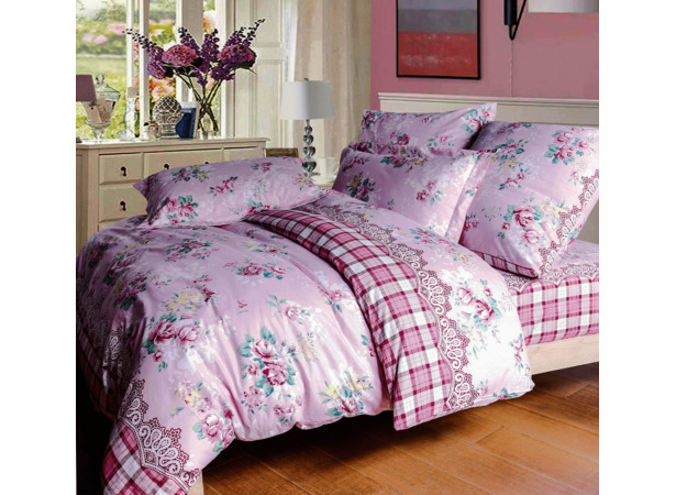 Комплект постельного белья Сайлид A-172 (розовый) поплин двуспальный евро