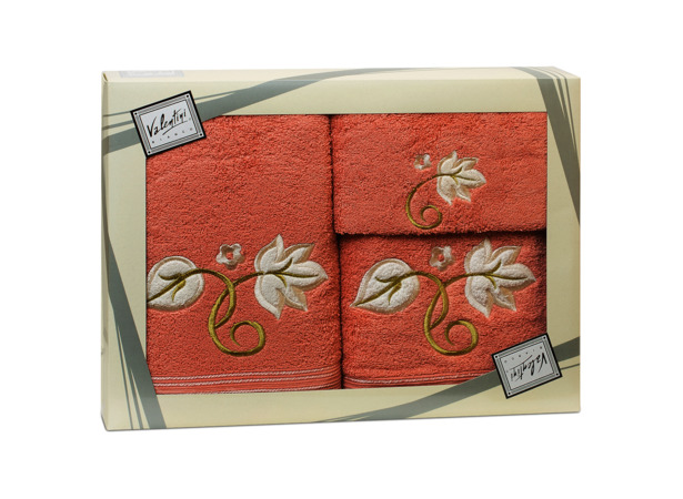 Комплект полотенец Valentini Flower 1 (светло-коричневый) 30х50 см 50х100 см 70х140 см 3 шт