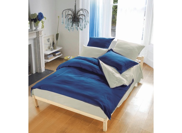 Комплект постельного белья SRosete Однотонный (синий) сатин двуспальный евро