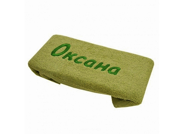Подарочное полотенце с вышивкой Tac Оксана 50х90 см (светло-зеленое)