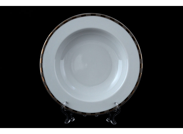 Набор глубоких тарелок Опал Платиновые пластинки 22 см 6 шт