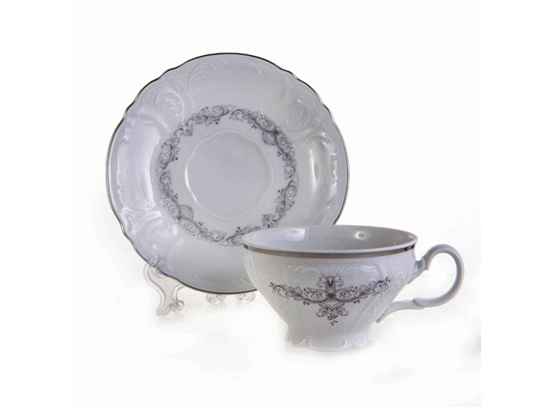 Набор для чая Бернадотт Платина 5763021 (чашка 205 мл + блюдце) на 6 персон 12 предметов