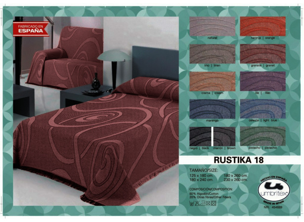 Покрывало-плед Umbritex Rustica 18 garnet 180х260 см