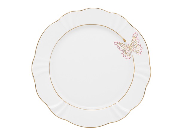 Набор тарелок Бабочки Розовый/Золото 23 см 6 шт