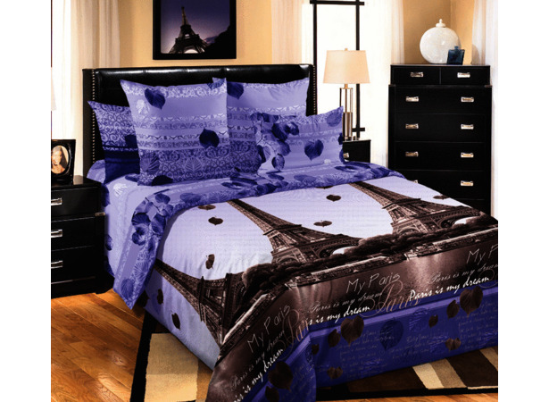 Комплект постельного белья Романтика Парижа перкаль двуспальный евро